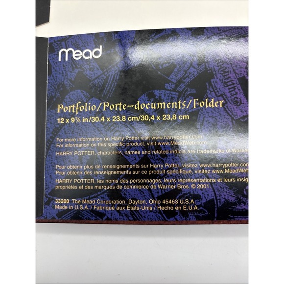 Mead Harry Potter Portfolio Pocket Folder Lot of 2 Vintage - Picture 5 of 11